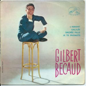 Gilbert BECAUD 45EP La Voix De Son Maître EGF 482 L'absent-Galilee / Sacrée Fille-Je Te Promets