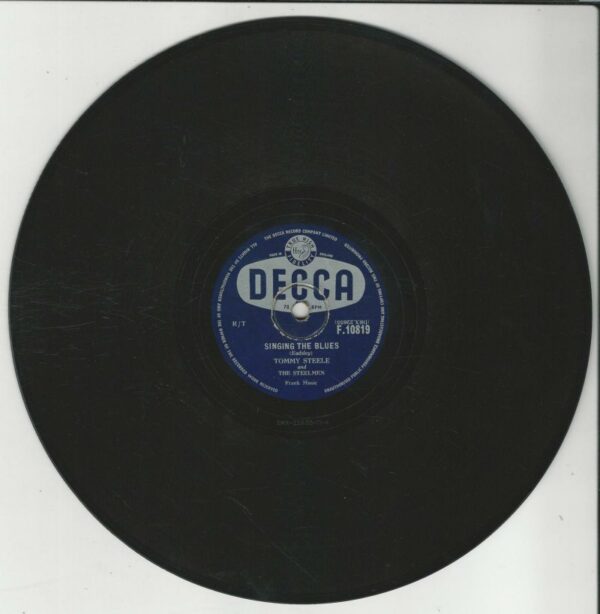 Tommy STEELE 78T25 Decca F 10819 Rebel Rock / Singing The Blues