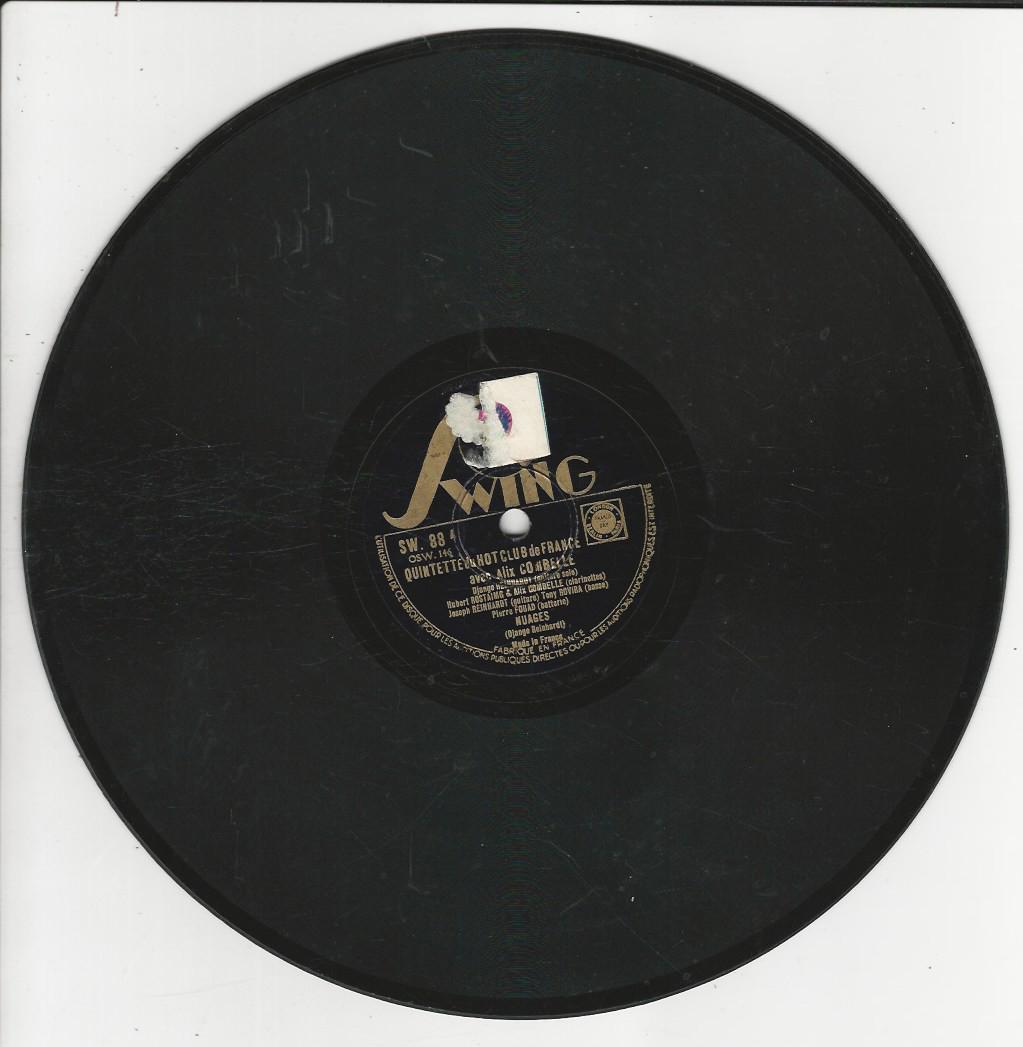 Quintette du Hot Club de France avec Django REINHARDT 78T25 Swing SW 88 Nuages / Les yeux noirs