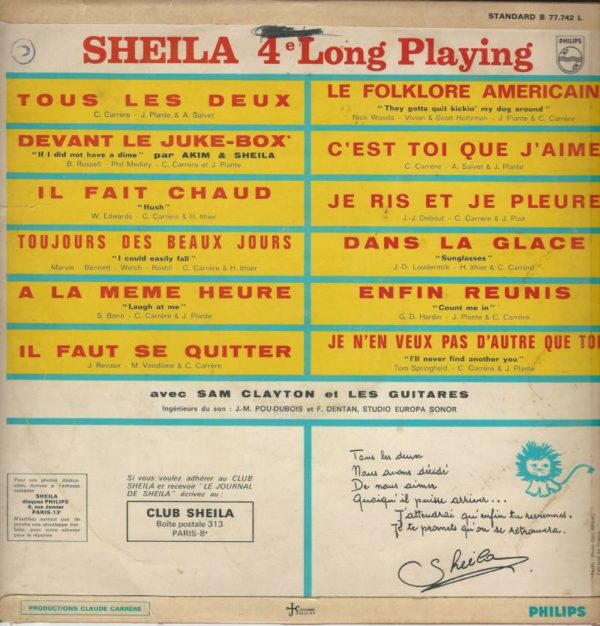 SHEILA 33T Philips 877 742 L 4e Long Playing : Tous Les Deux – Image 2