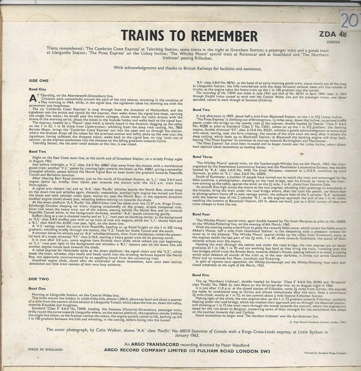 TRAINS TO REMEMBER 33T Argo Transacord ZDA 48 – Image 2
