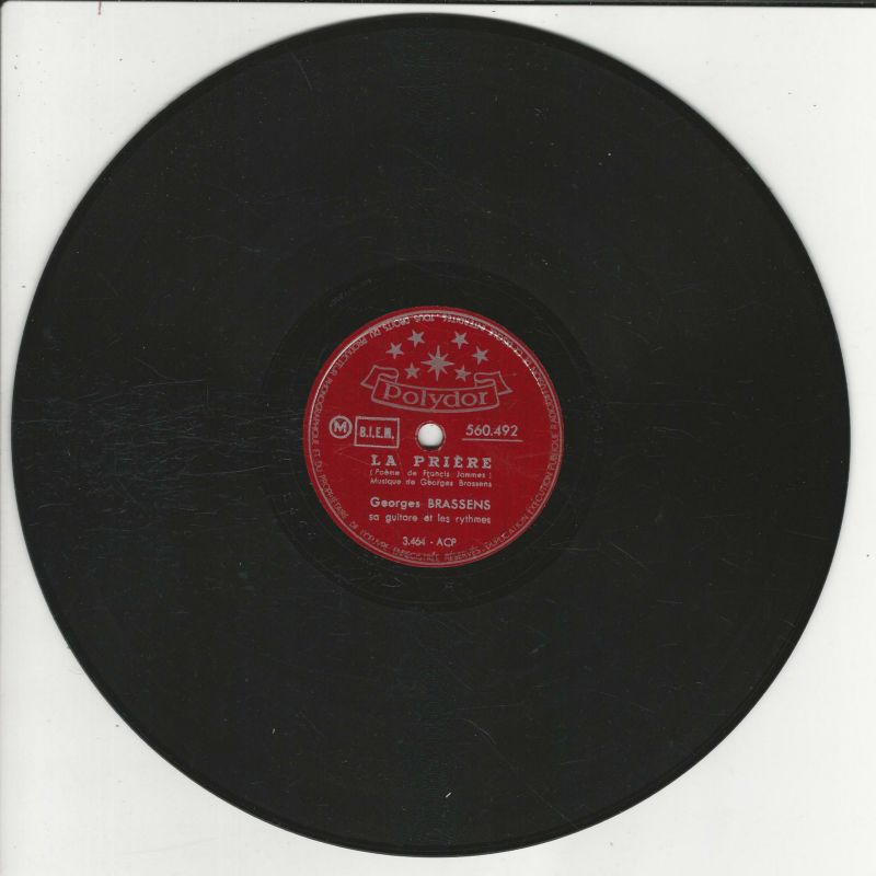 Georges BRASSENS Polydor 560.492 78T25 Gastibelza/La Prière – Image 2