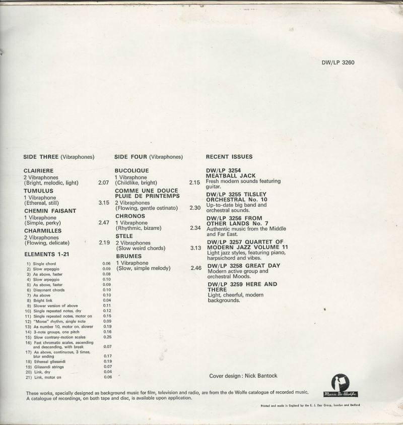 Pierre ARVAY 33TD De Wolfe DW/LP 3260 Music for Tuned Percussion – Image 3