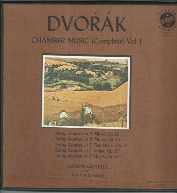 KOHON QUARTET 33Tx3 Coffret Vox stéréo SVBX 549 Chamber Music (Complete) VOL 1