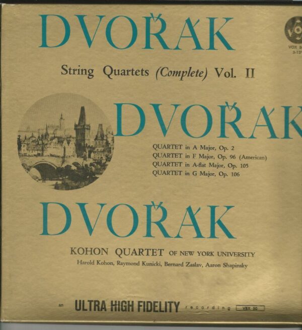 KOHON QUARTET Coffret de 3 33T Vox VBX 50 Dvorak: String Quartet (Complete) Vol 2