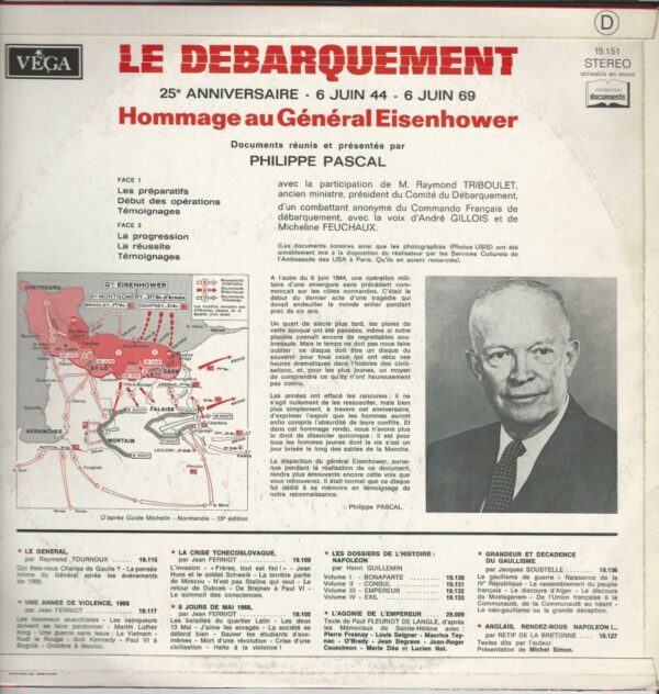 Philippe PASCAL 33T Véga 19 151 Le Débarquement: 25° Anniversaire-Hommage Au Général EISENHOWER – Image 2