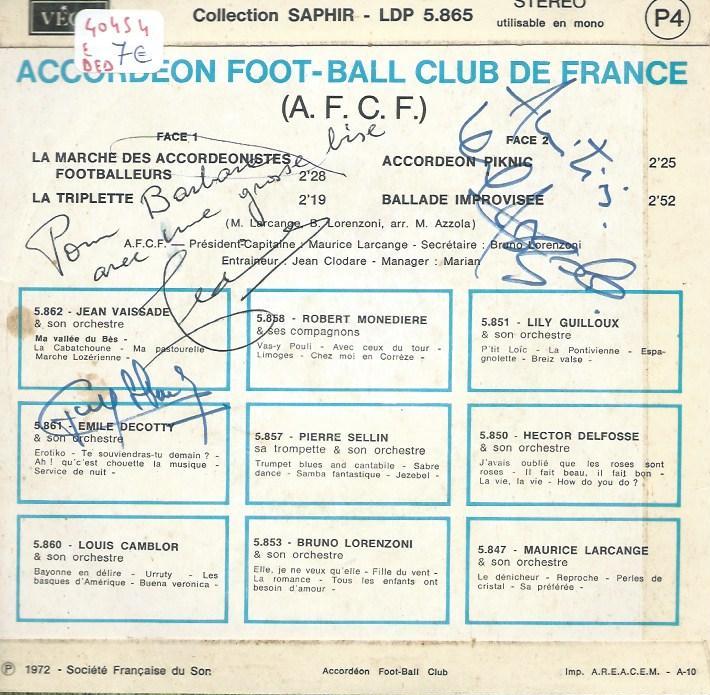 Accordéon foot-ball club de France 45EP Véga LDP 5 865 La marche des accordéonistes footballers-Ballade improvisée / Accordéon picnic-La triplette – Image 2