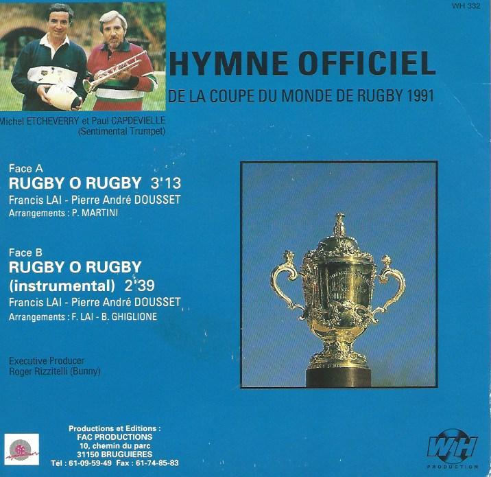 Michel ETCHEVERRY 45SP WH 332 Hymne officiel de la coupe du monde de rugby 1991 – Image 2