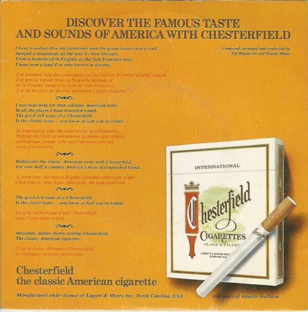 Jeff WAYNE 45T Liggett & Myers Discover the Famous Taste and Sounds of America with Chesterfield – Image 3