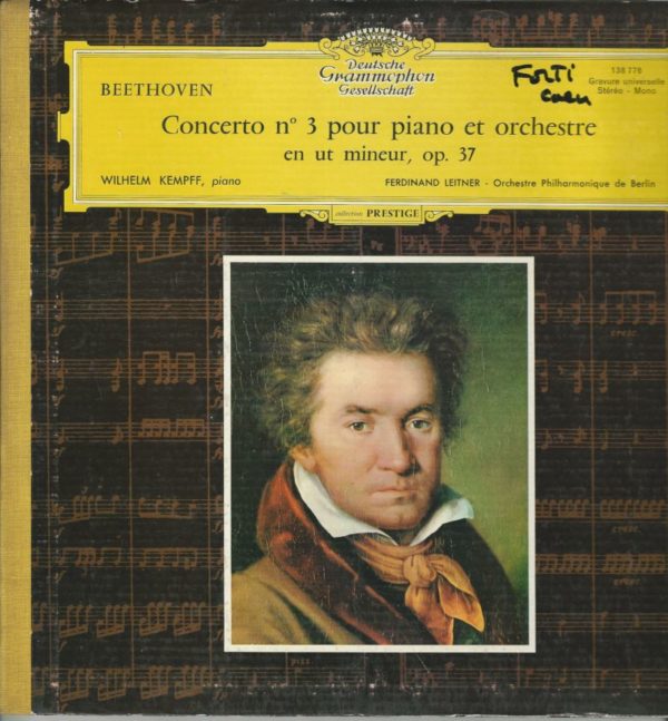 Wilhelm KEMPFF piano 33T DGG TULIP 138 776 Beethoven: Concerto N° 3 pour Piano et Orchestre en UT Mineur OP 37