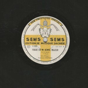 PROFESSEUR GERMANI 78T30 SEMS 1109 Fugue en Mi bemol majeur