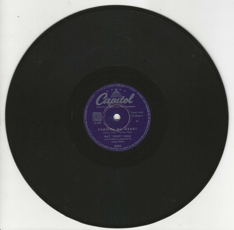 NAT "KING" COLE 78T25 Capitol 3234 Forgive My Heart / Someone you love