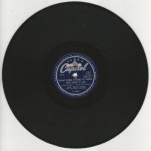 NAT "KING" COLE 78T25 Capitol C 2069 What Does It Take To Make You Take To Me / Somewhere Along The Way