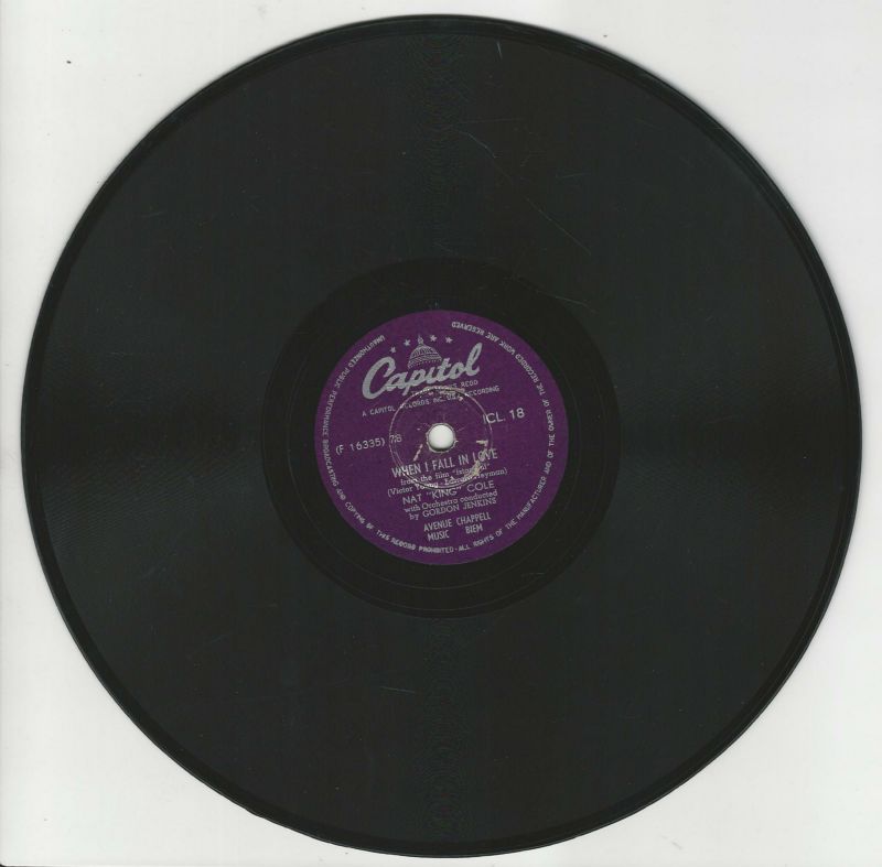 NAT "KING" COLE 78T25 Capitol ICL 18 Stardust / When I Fall In Love – Image 2
