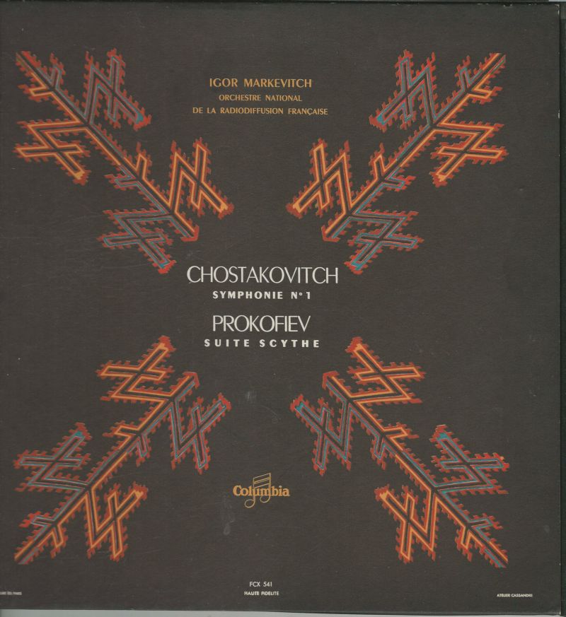 Igor MARKEVITCH 33T Columbia FCX 541 Symphonie N° 1 / Suite Scythe