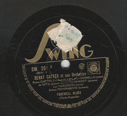Benny CARTER et son orchestre avec Django REINHARDT 78T25 Swing SW 201 I'm coming Virginia / Farewell blues – Image 2
