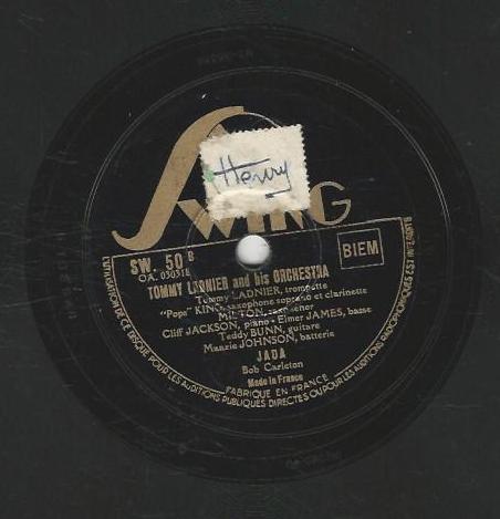 Tommy LADNIER and his orchestra 78T25 Swing SW 50 Weary blues / Jada – Image 3