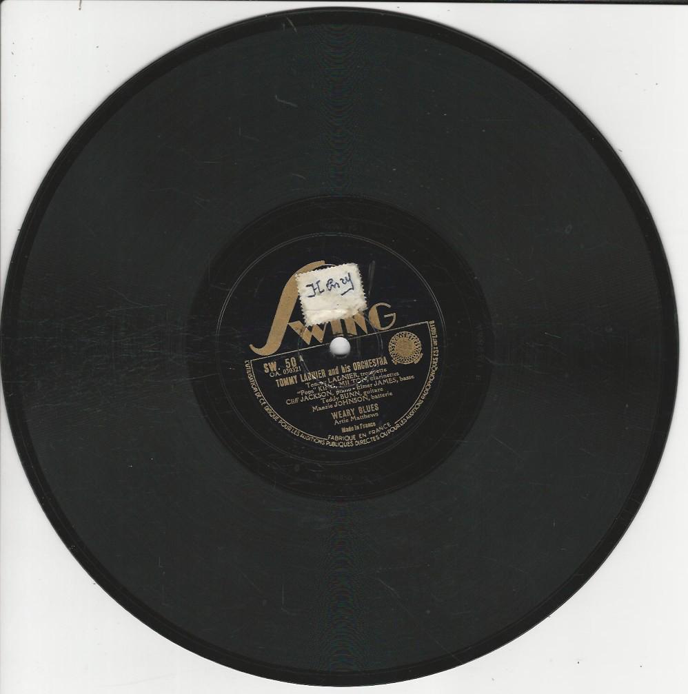 Tommy LADNIER and his orchestra 78T25 Swing SW 50 Weary blues / Jada