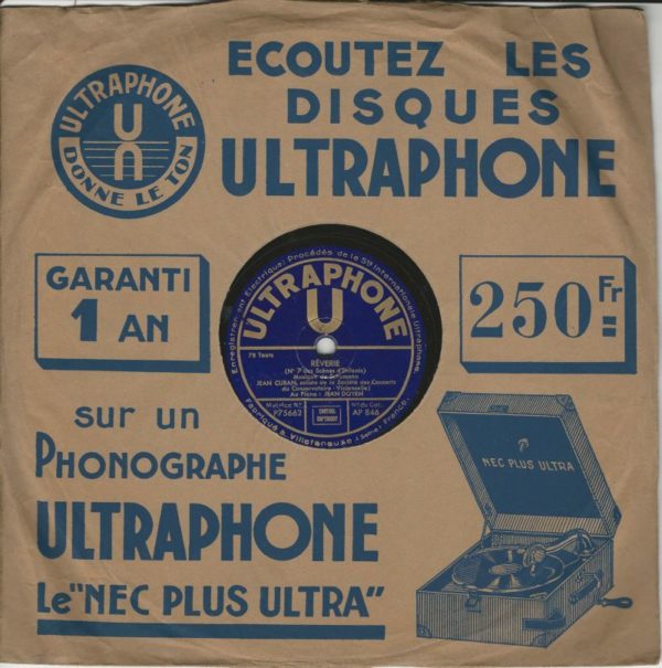 JEAN CURAN 78T25 ULTRAPHONE AP 846 REVERIE N° 7-CLAIR DE LUNE piano JEAN DOYEN