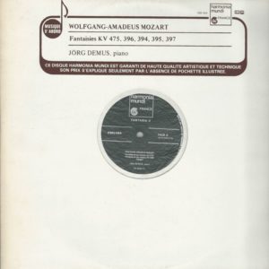 Jorg DEMUS 33T Harmonia Mundi HM 484 Mozart: Fantaisies KV 475, 396, 394, 395, 397