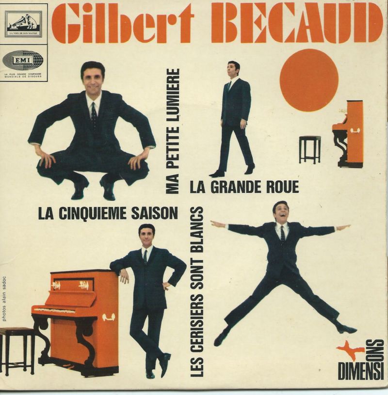 Gilbert BECAUD 45EP La Voix De Son Maître EGF 1011 La Grande Roue-Ma Petite Lumière / La Cinquième Saison-Les Cerisiers Sont Blancs