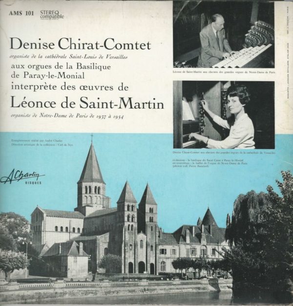 Denise CHIRAT-COMTET 33T Charlin AMS 101 Interprète des Oeuvres de Léonce de Saint Martin aux orgues de la Basilique de Paray-le-Monial – Image 2