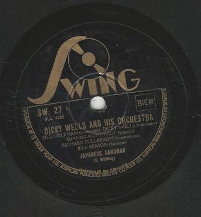 Dicky WELLS/Trio de Trompettes + Django REINHARDT 78T25 Swing SW 27 Japanese Sandman / I Got Rhythm – Image 2