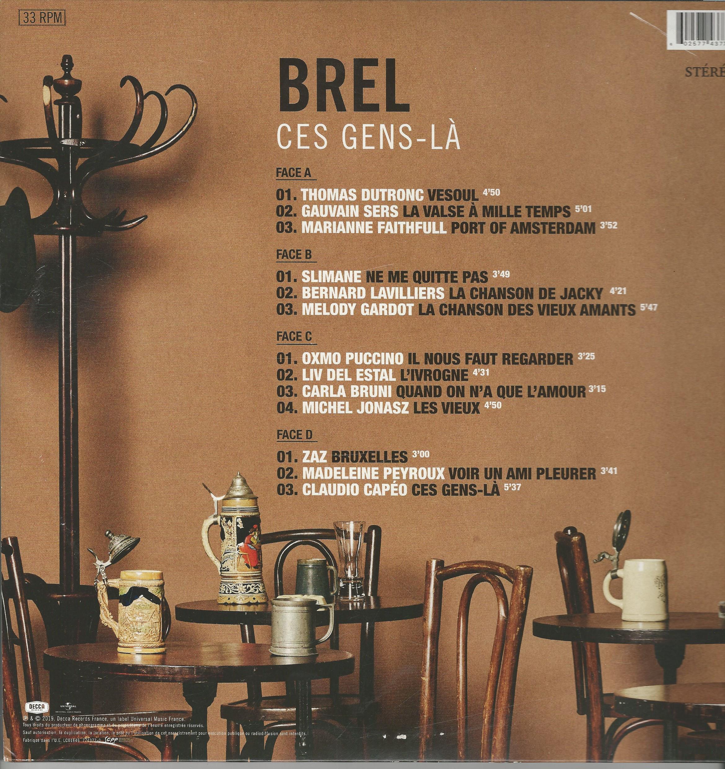 Jacques BREL 33TD Decca 774 377 BREL Ces Gens-Là Intertprété par divers chanteurs voir photo – Image 2
