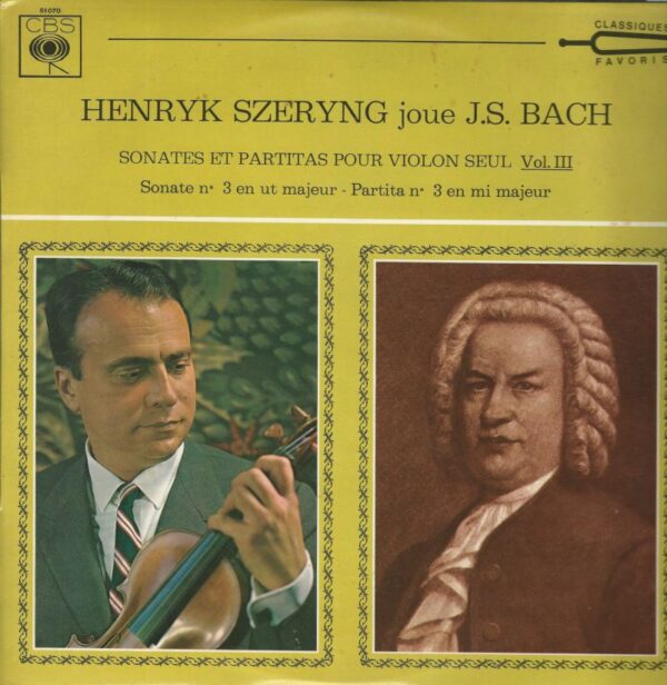 Henryk SZERYNG violon 33Tx3 CBS 51068/070 Bach: Sonates et Partitas pour Violon Seul – Image 3