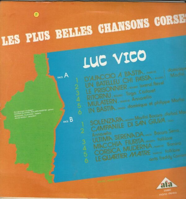 Luc VICO 33T AFA 20880 Les Plus Belles Chansons Corses – Image 2