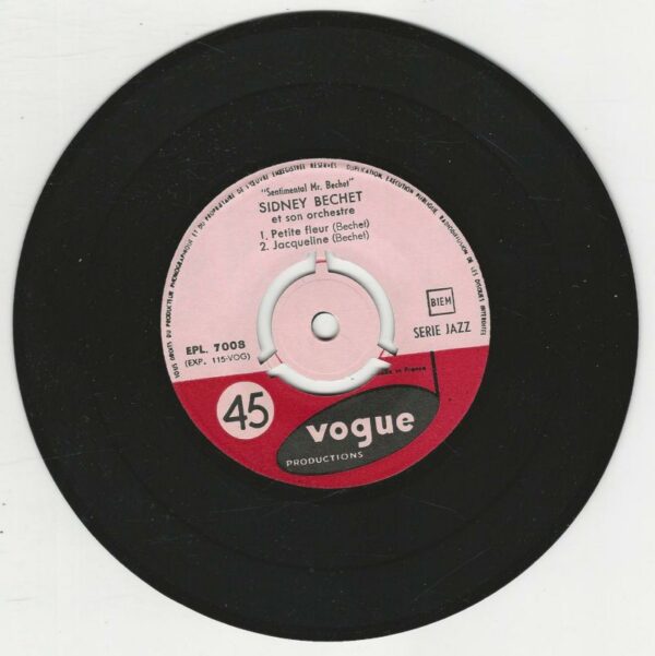 Sidney BECHET 45EP Vogue EPL 7 008 Summertime-September Song / Petite Fleur-Jacqueline – Image 2