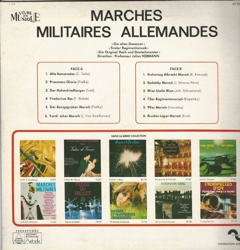 DIE ALTEN DESSAUER/TIROLER REGIMENTSMUSIK 33T Baccarola 47 253 Marches Militaires Allemandes – Image 2