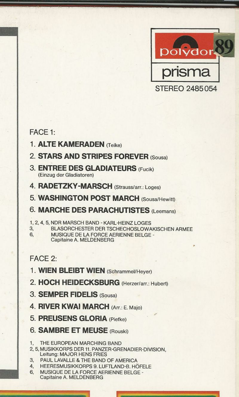 DIVERS ORCHESTRES 33T Polydor 2485 054 Marches Célèbres – Image 2