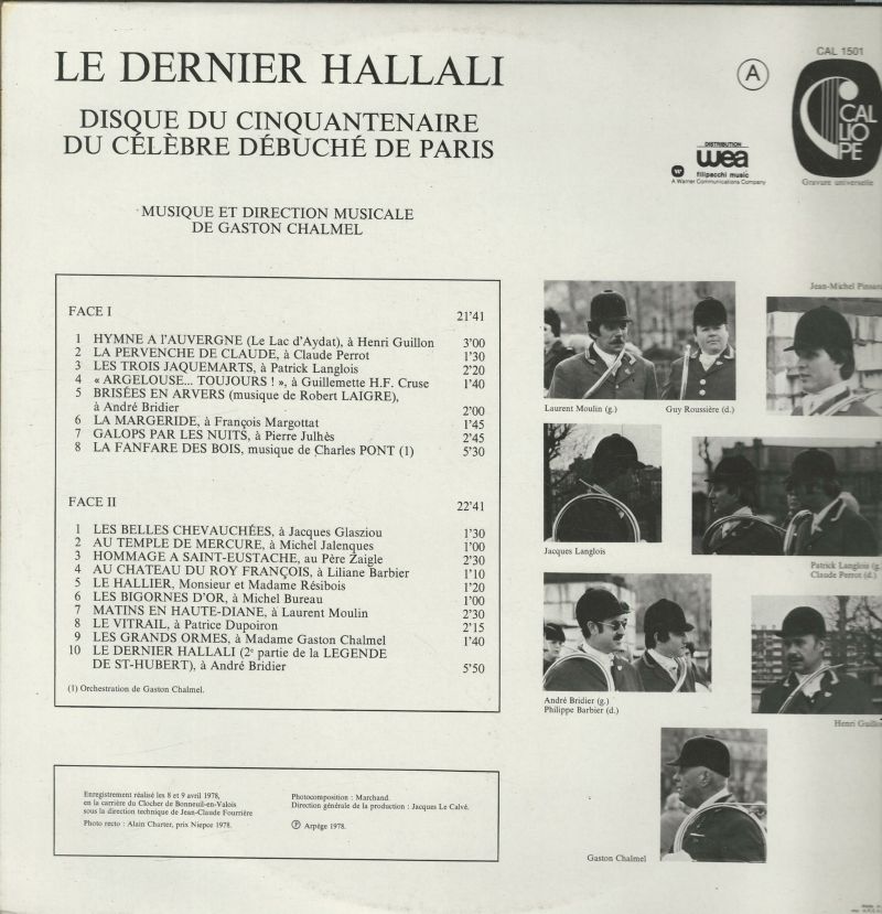 LE DEBUCHE DE PARIS 33T Calliope CAL 1501 Le Dernier Hallali Disque Du Cinquantenaire Du Célèbre Débuché De Paris – Image 2