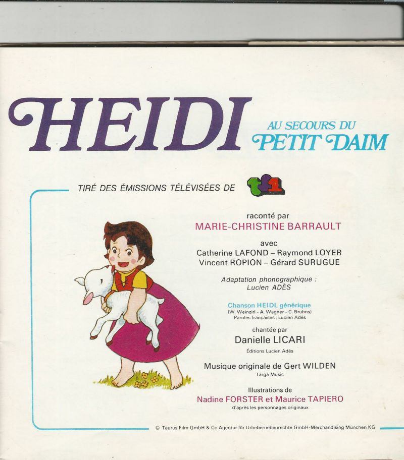 Marie-Christine BARRAULT 45T Livredisque Le Petit Ménestrel ALB 198 Heidi: Au Secours Du Petit Daim TF1 – Image 2