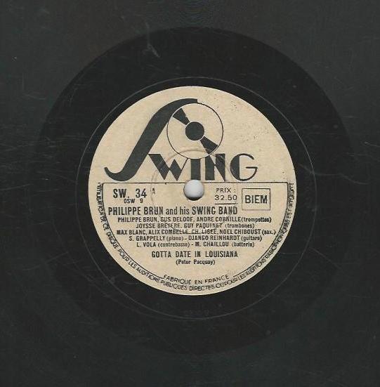 Philippe BRUN + Django REINHARDT 78T25 Swing SW 34 Gotta date in Louisiana / Ridin' along the Moscowa – Image 2