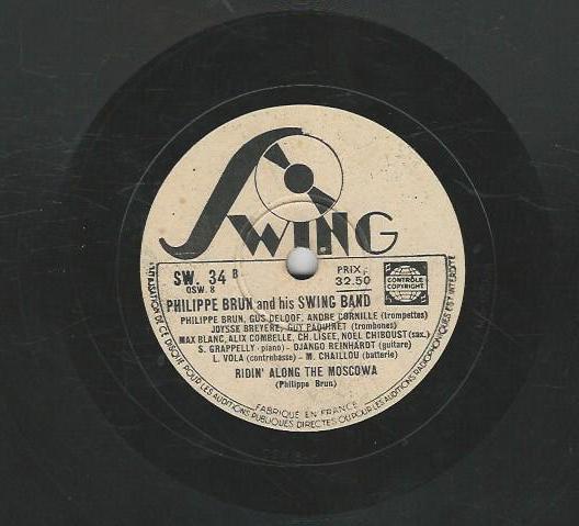 Philippe BRUN + Django REINHARDT 78T25 Swing SW 34 Gotta date in Louisiana / Ridin' along the Moscowa – Image 3