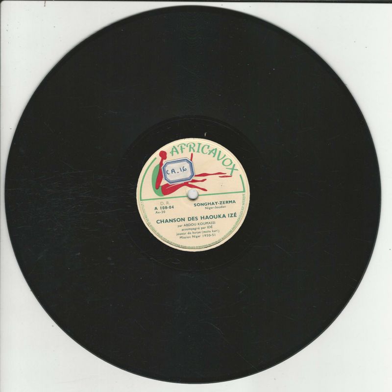 Abdou KOUMASSI 78T25 Africavox A 108 04 Chanson des Haouka Ize/Chanson de Bambara Maounde Niger-Soudan