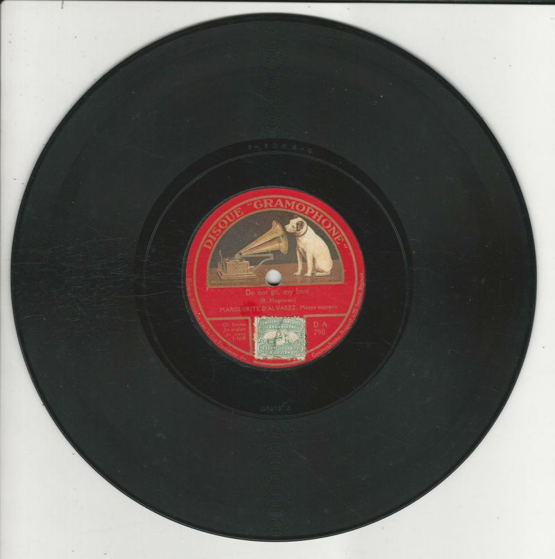Marguerite D'ALVAREZ Gramophone DA790 78T25 Do not go my love/Homing