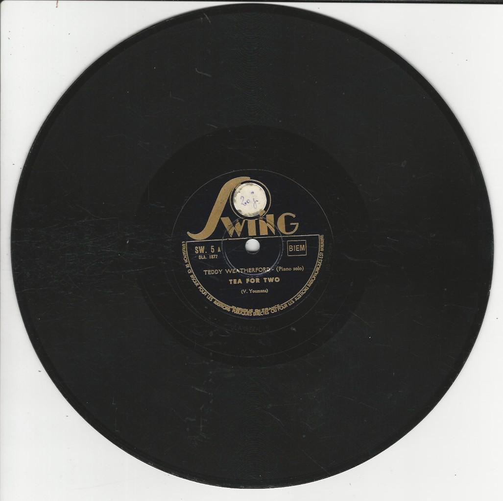 Teddy WEATHERFORD piano solo 78T25 SWING SW 5 Tea for two / Weather beaten blues