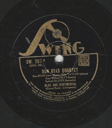 DON BYAS quartet 78T25 Swing SW 267 Blue and sentimental / Ain't misbehavin' – Image 2