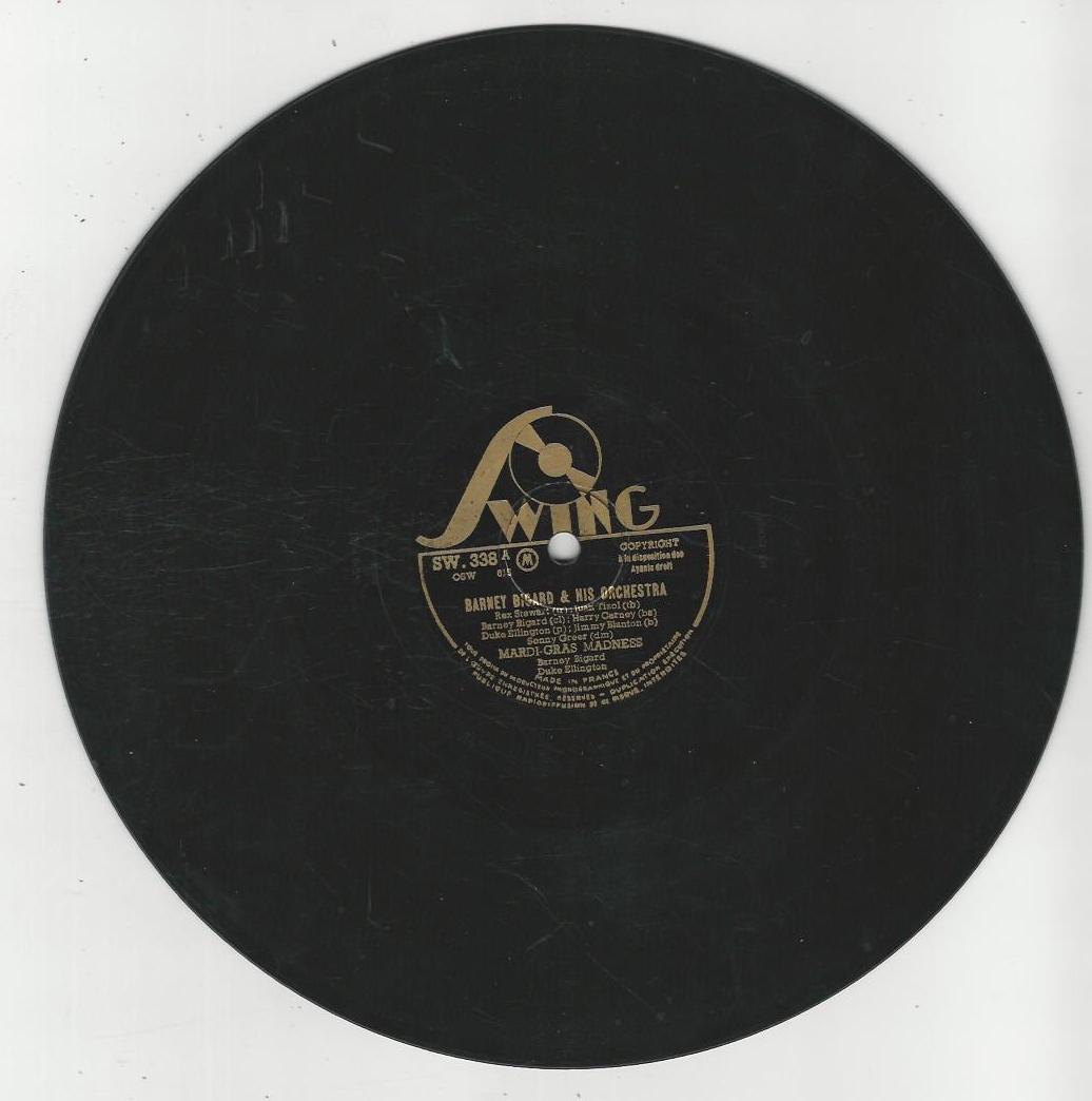 Barney BIGARD & HIS Orchestra 78T25 Swing SW 338 Mardxi gras madness / Watch the birdie